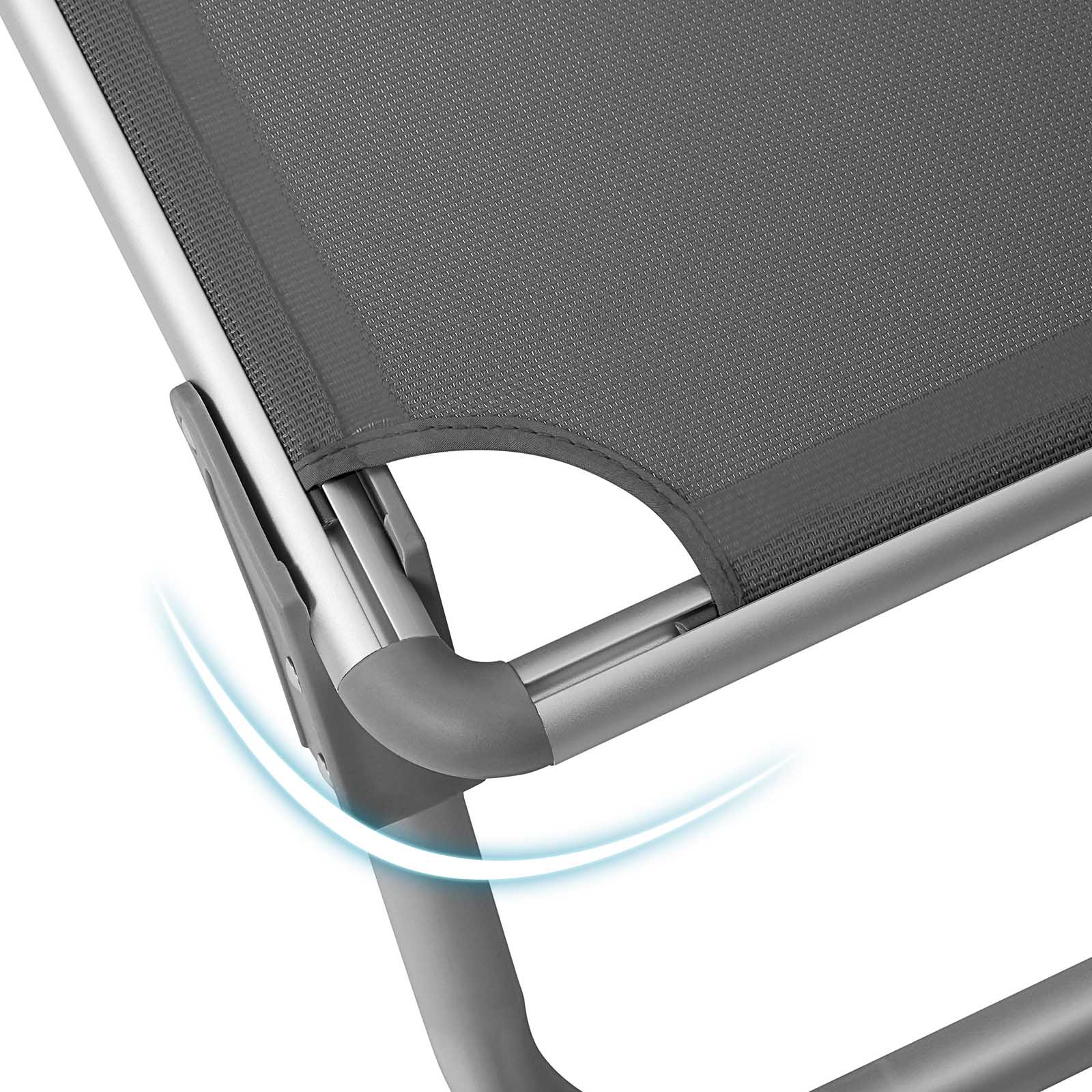 Dārza zviļnis ar regulējamu saulessargu, salokāms, 55 x 193 x 31 cm, tumši pelēks - Image 6