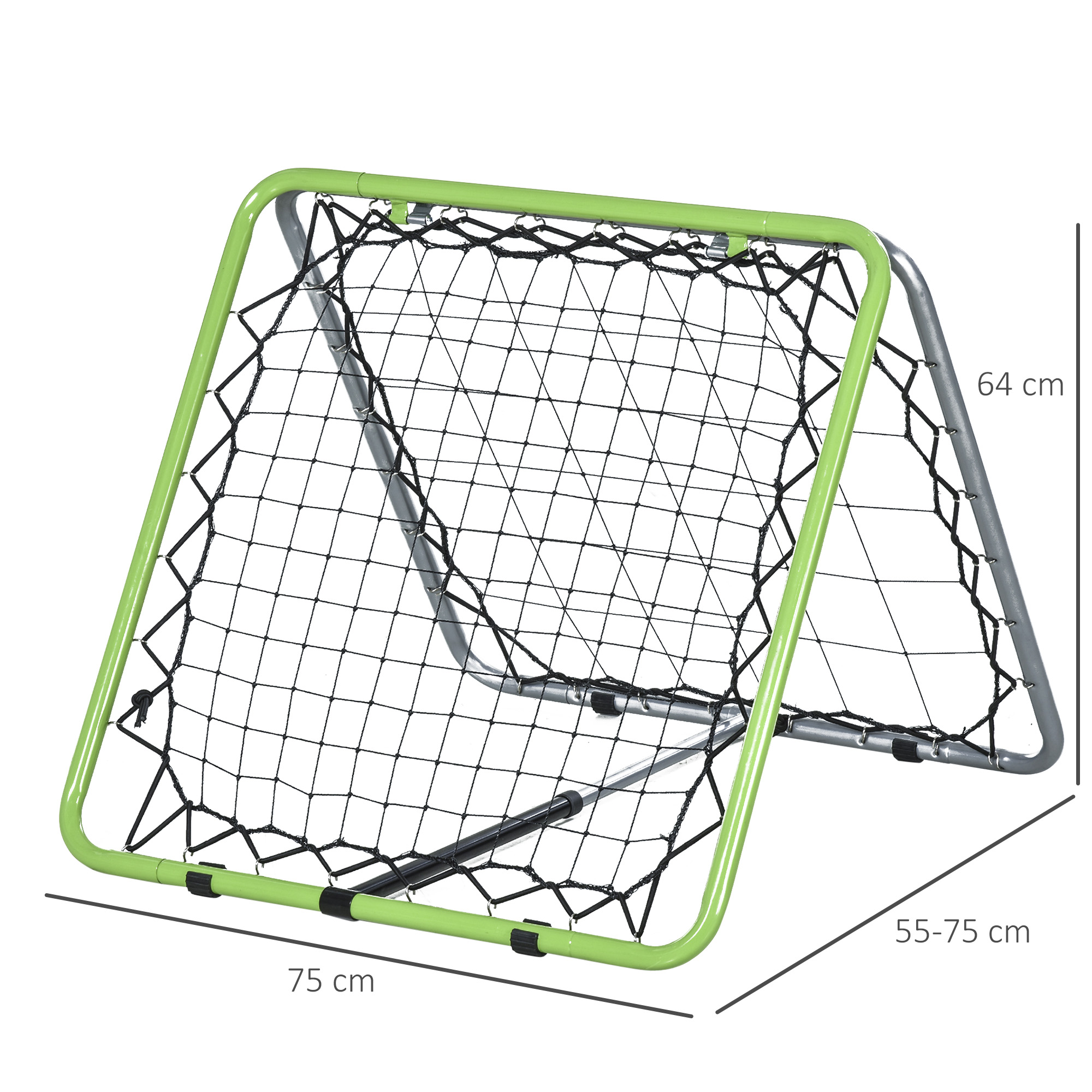 Futbolo atmušimo tinklas, reguliuojamas 5 lygiais, metalas, pilka / žalia / juoda, 75 x 75 x 64 cm - Image 3