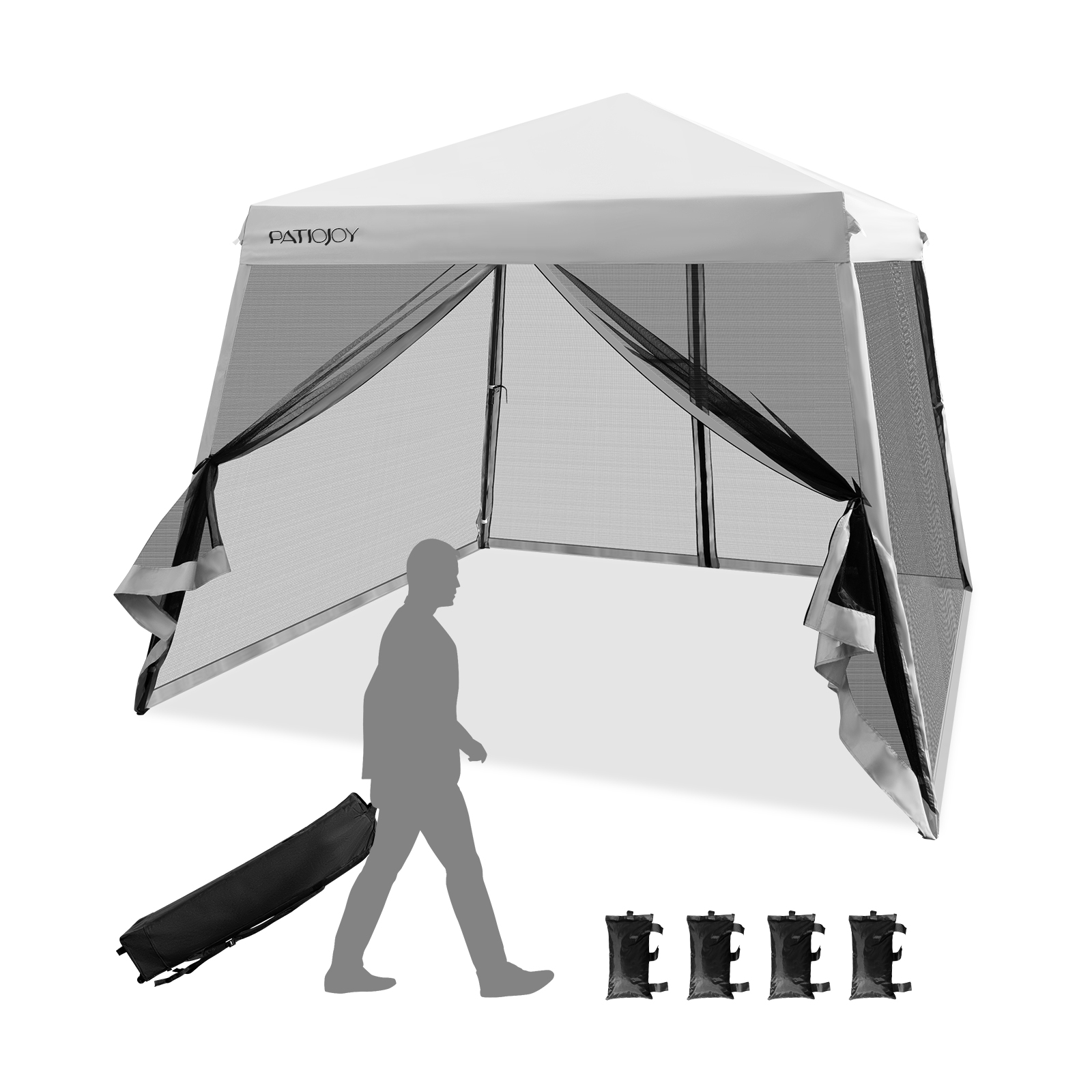 Säädettävä pop-up katos 300x300 cm