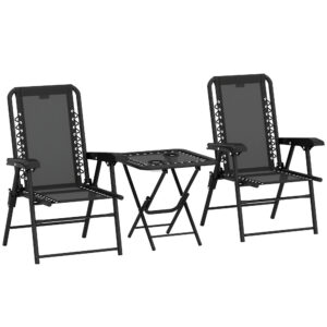 3-osaline bistrookomplekt, teras, must