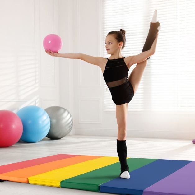 Trikart sulankstoma gimnastikos kilimėlis 180 × 120 × 4 cm, spalvotas - Image 2