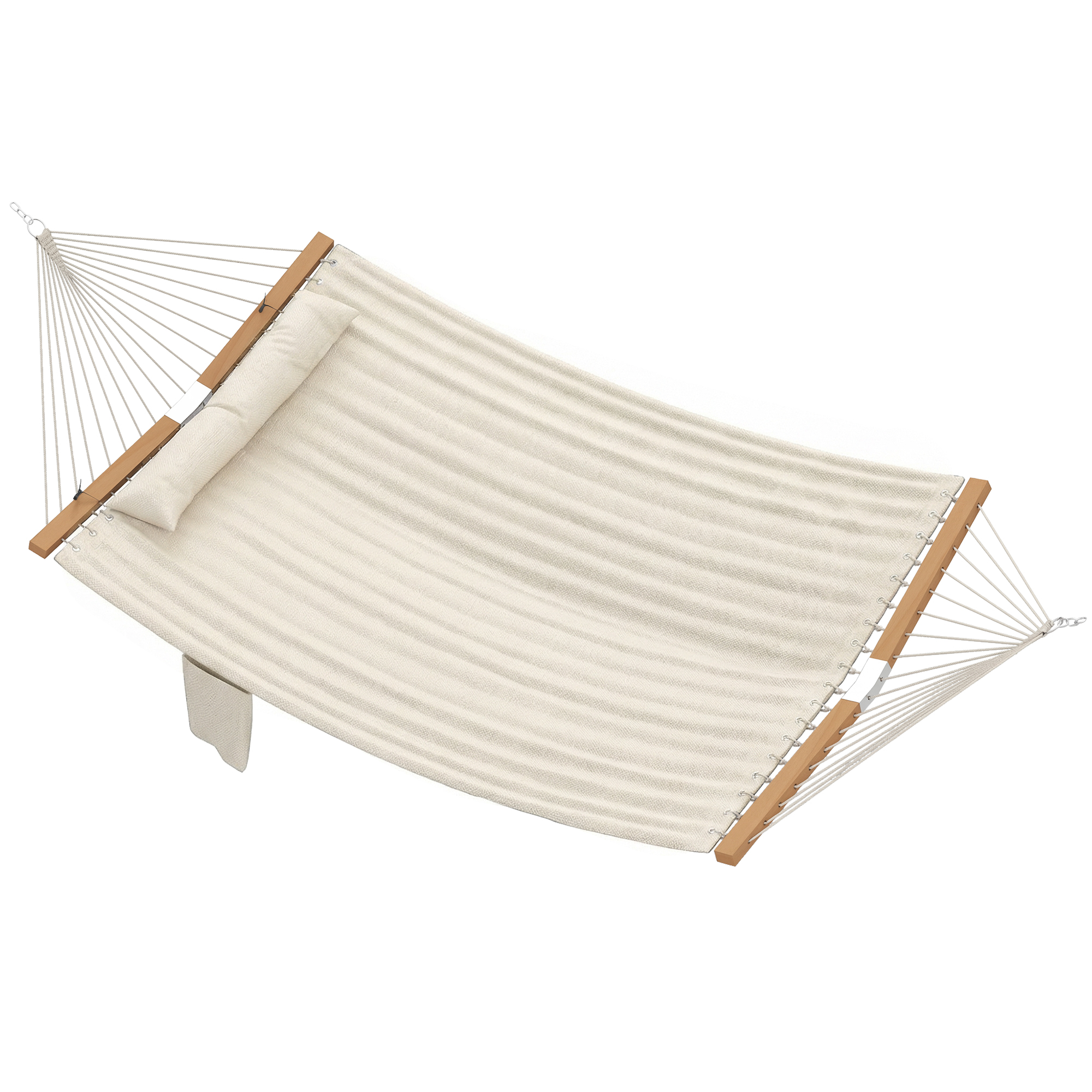 Välitingimustes ripptool, 200 x 140 cm, kahekihiline, kreemvalge / naturaalne puit, kuni 200 kg
