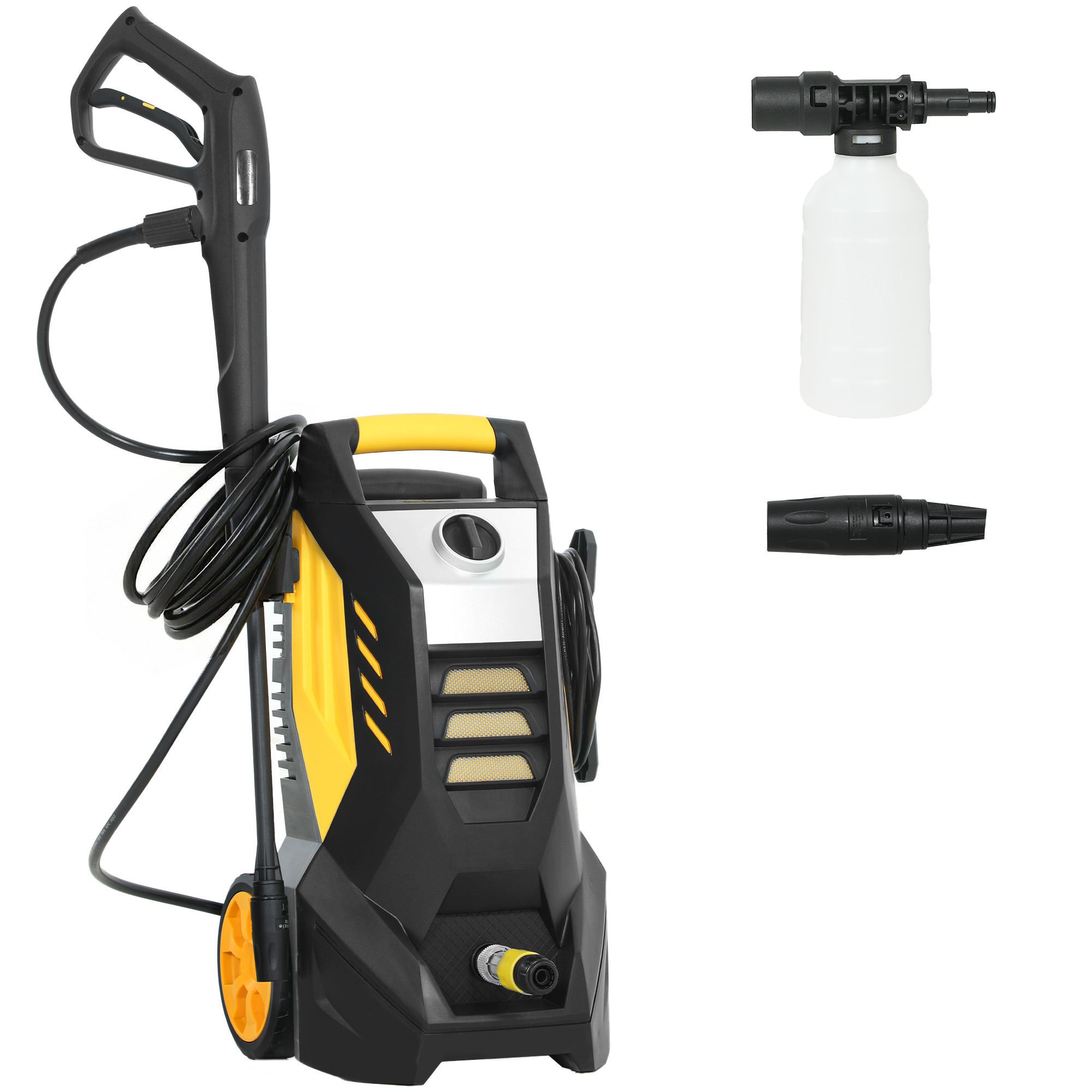 Kõrgsurvepesur alumiinumpumbaga, 135 bar, 1800 W, 540 l/h, 5 m voolik, kollane must