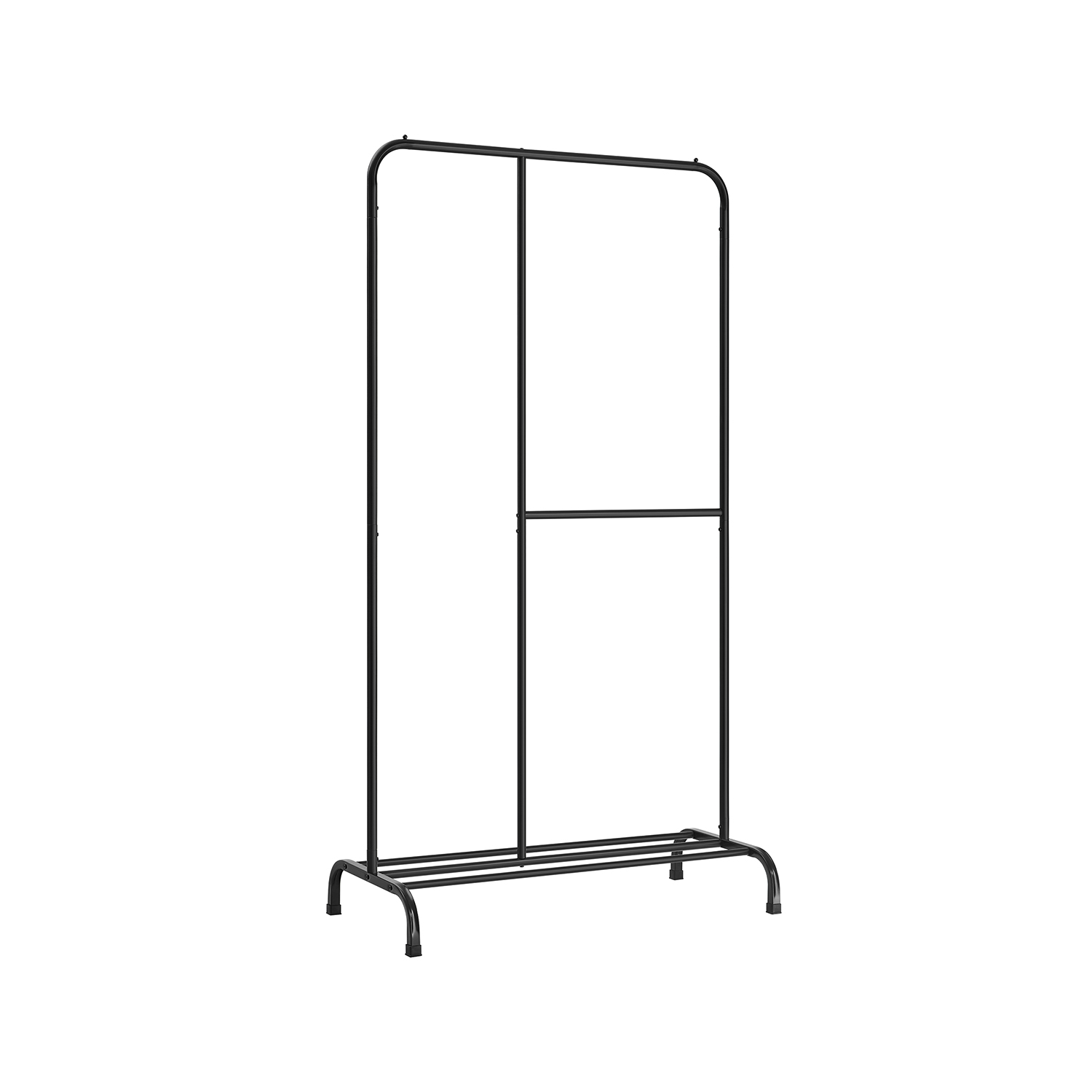 Riidestange jalatsiriiuliga, terasest, must, 105 x 50 x 195 cm, kandevõime kuni 100 kg