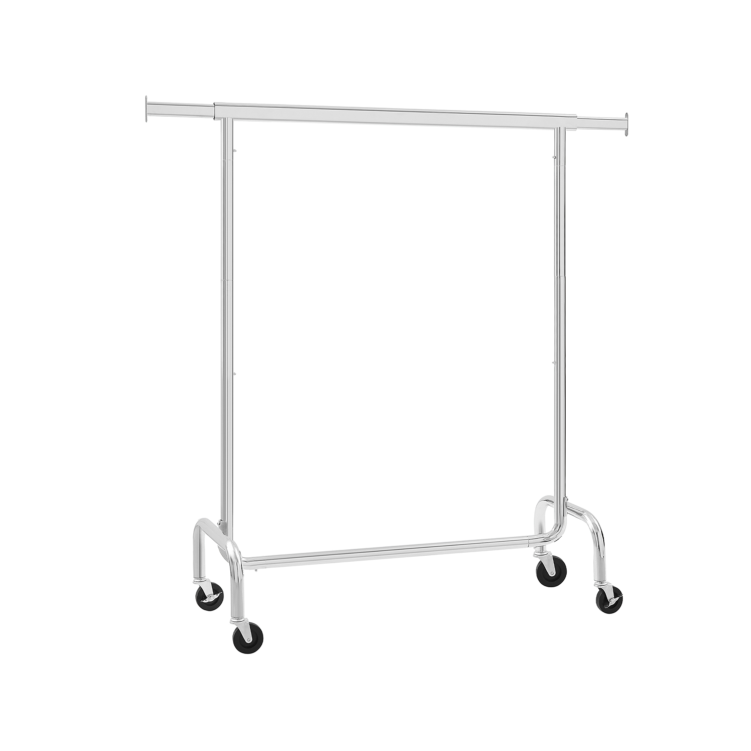 Raskeveokindel ratastega riidestange, 110–150 x 160 x 45 cm, metall, hõbedane, kandevõime 130 kg