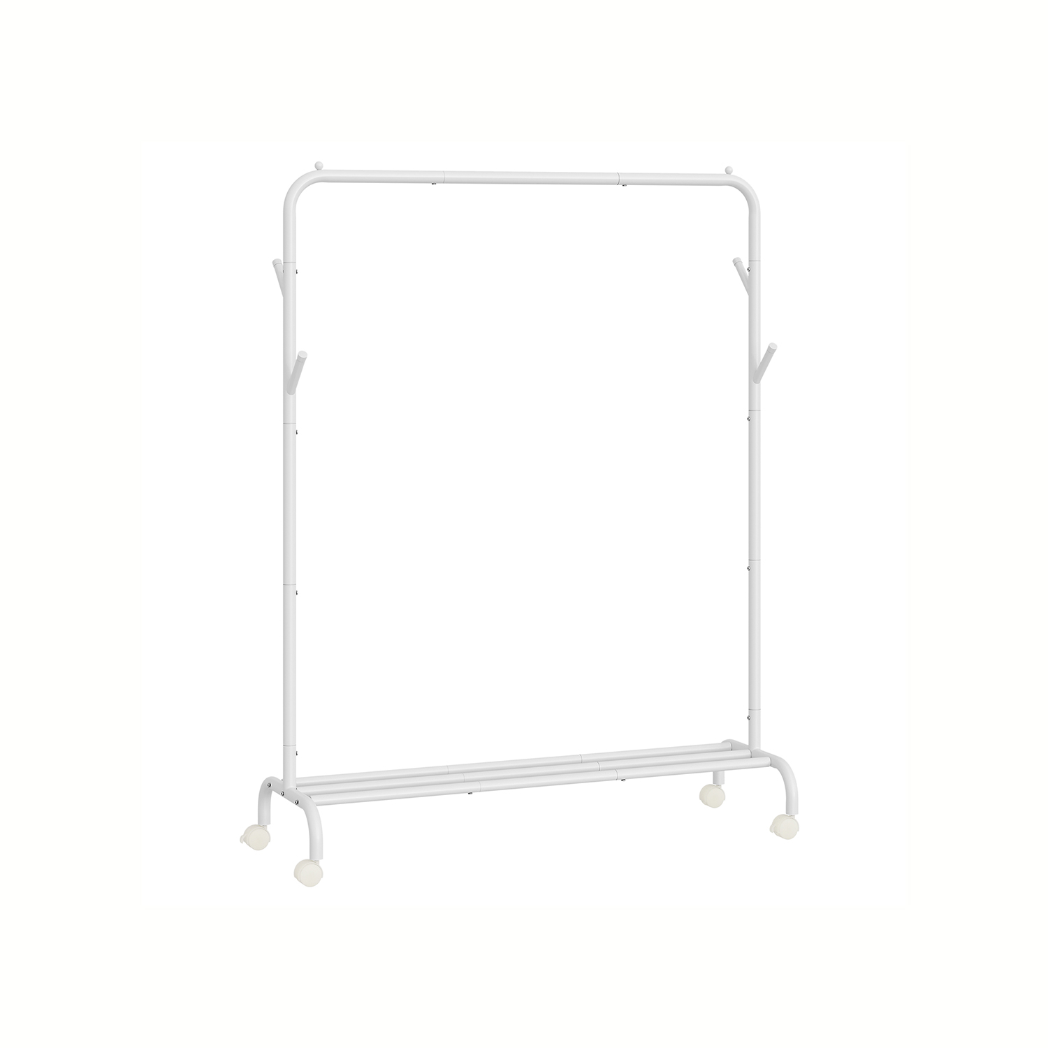 Riidestange ratastel, 103,5 cm lai, legeerteras, valge, 41 x 103,5 x 155 cm