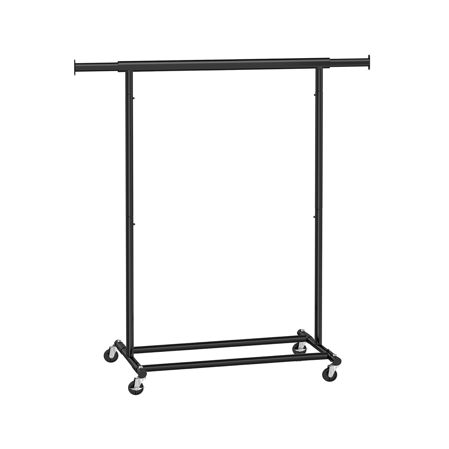 Riidestange ratastel, must metall, 92–132 x 45,4 x 160 cm, kandevõime 90 kg