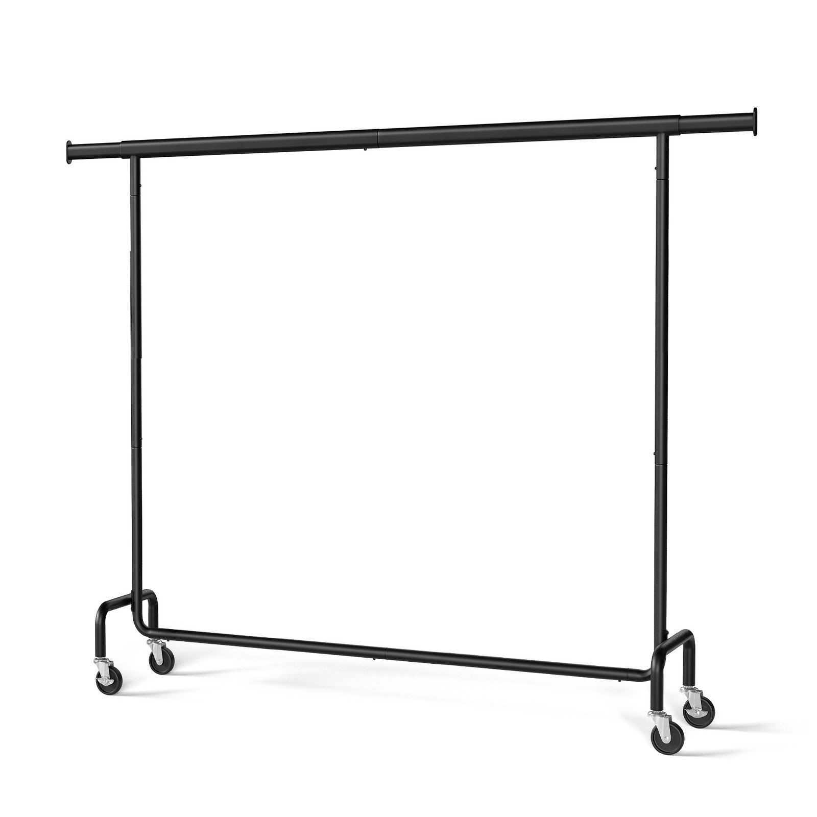 Riidestange ratastel, pikendatav riputustoru, terasest, must, 45 x 160–200 x 162,9 cm