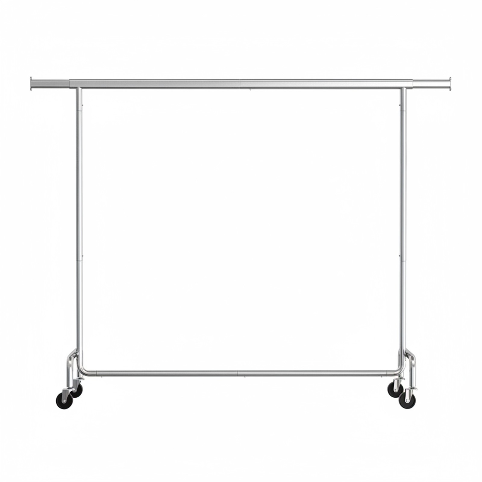 Riidestange ratastel, pikendatav riputustoru, metall, hõbedane, 45 x 160–200 x 162,9 cm
