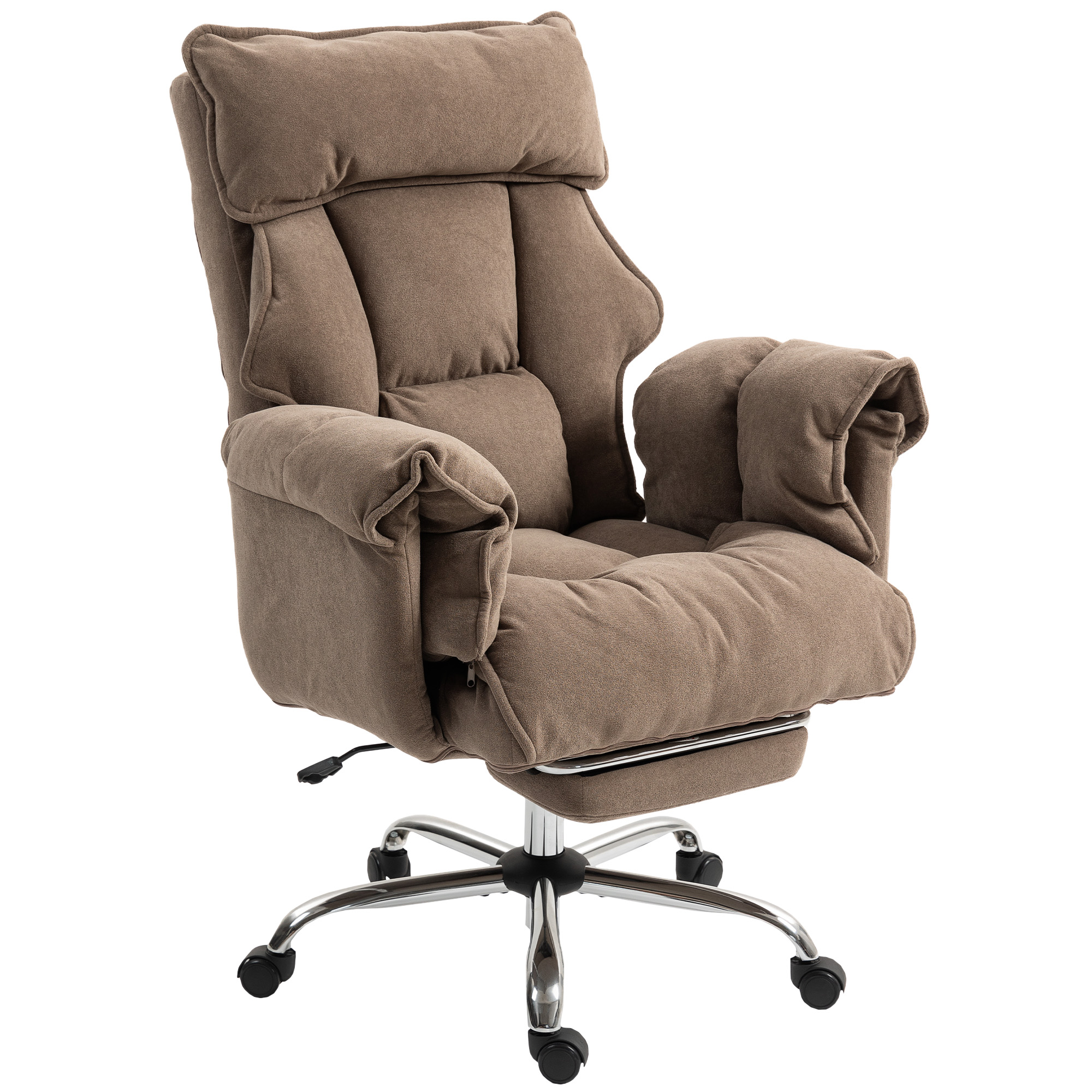 Ergonoomiline büroo tool reguleeritava seljatoe ja jalatoega, pruun, 80 x 80 x 106-114 cm