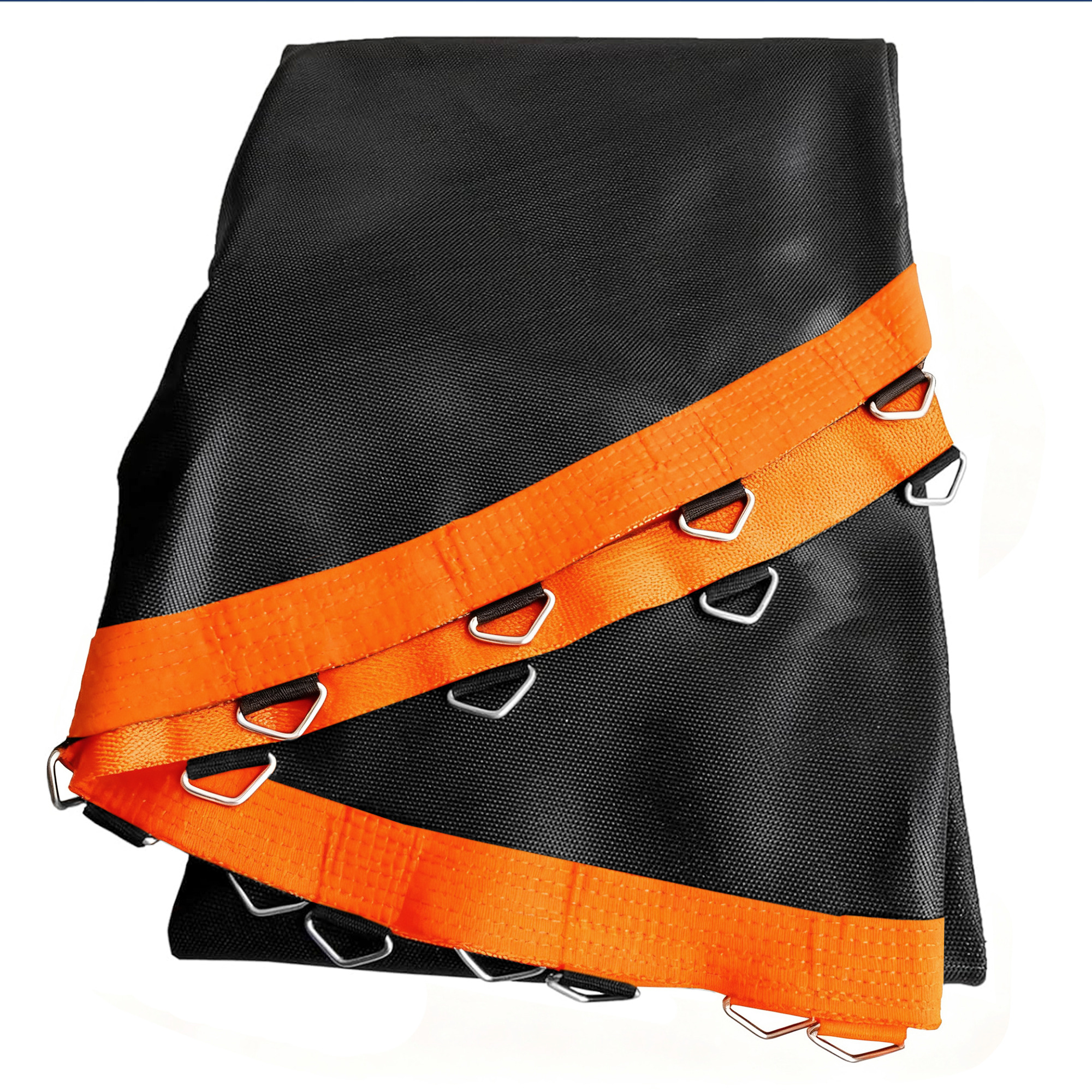 Trampolīna paklājs, apaļš lēkšanas tīkls, polipropilēns, oranžs - Image 9