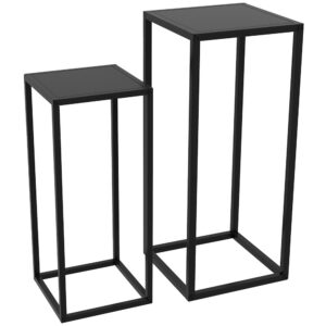 Asetaimedest riiulite komplekt, skandinaavia disain, metallraam, must, 58,5/65 cm