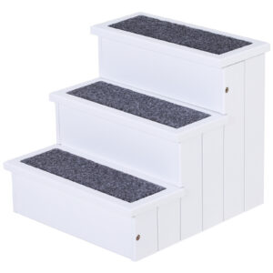 Koera trepp 3 astmega, valge, 40,5 x 44,5 x 38 cm