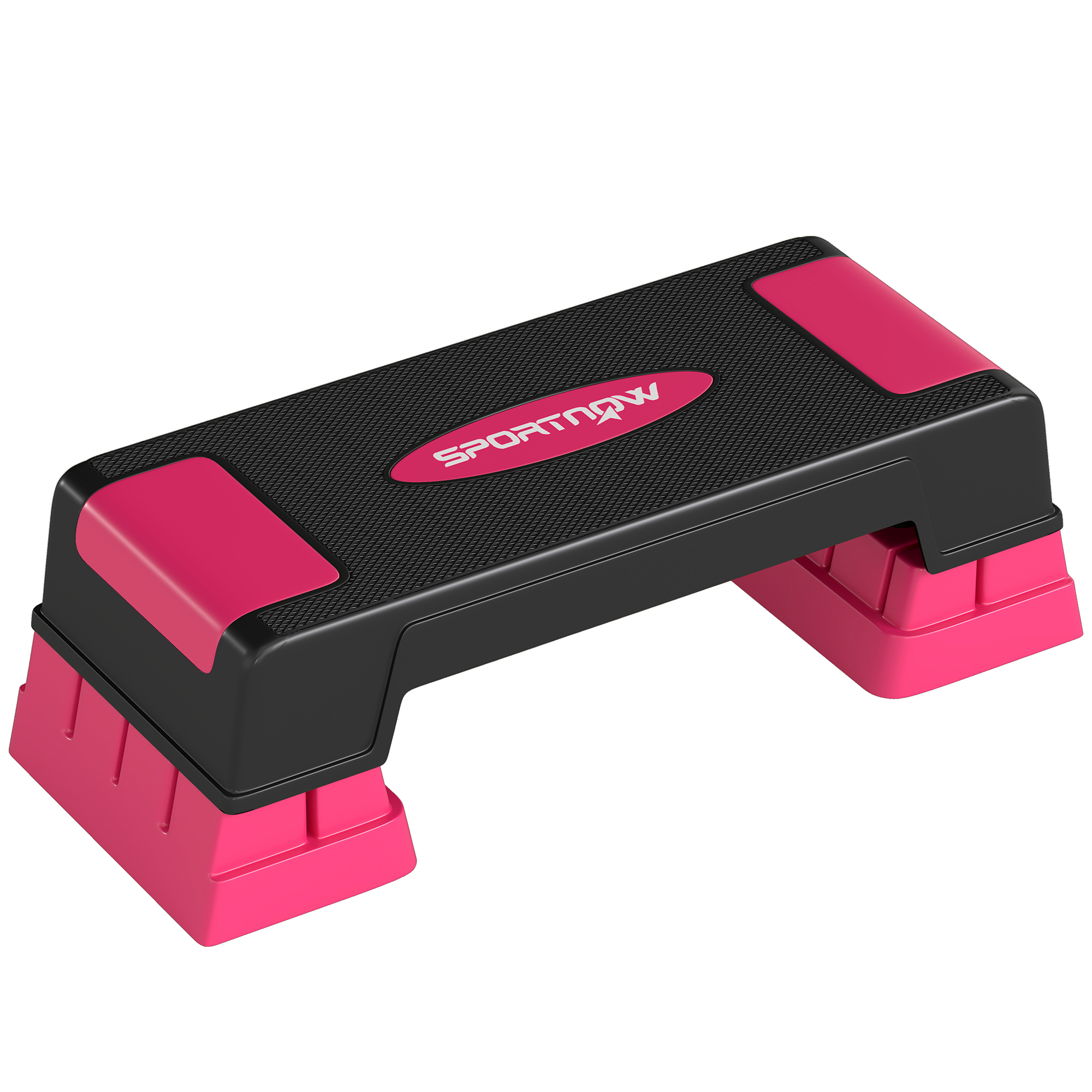 Aerobic stepper, 3 kõrgust, 75 x 29 x 12/17,5/22,5 cm, must ja roosa