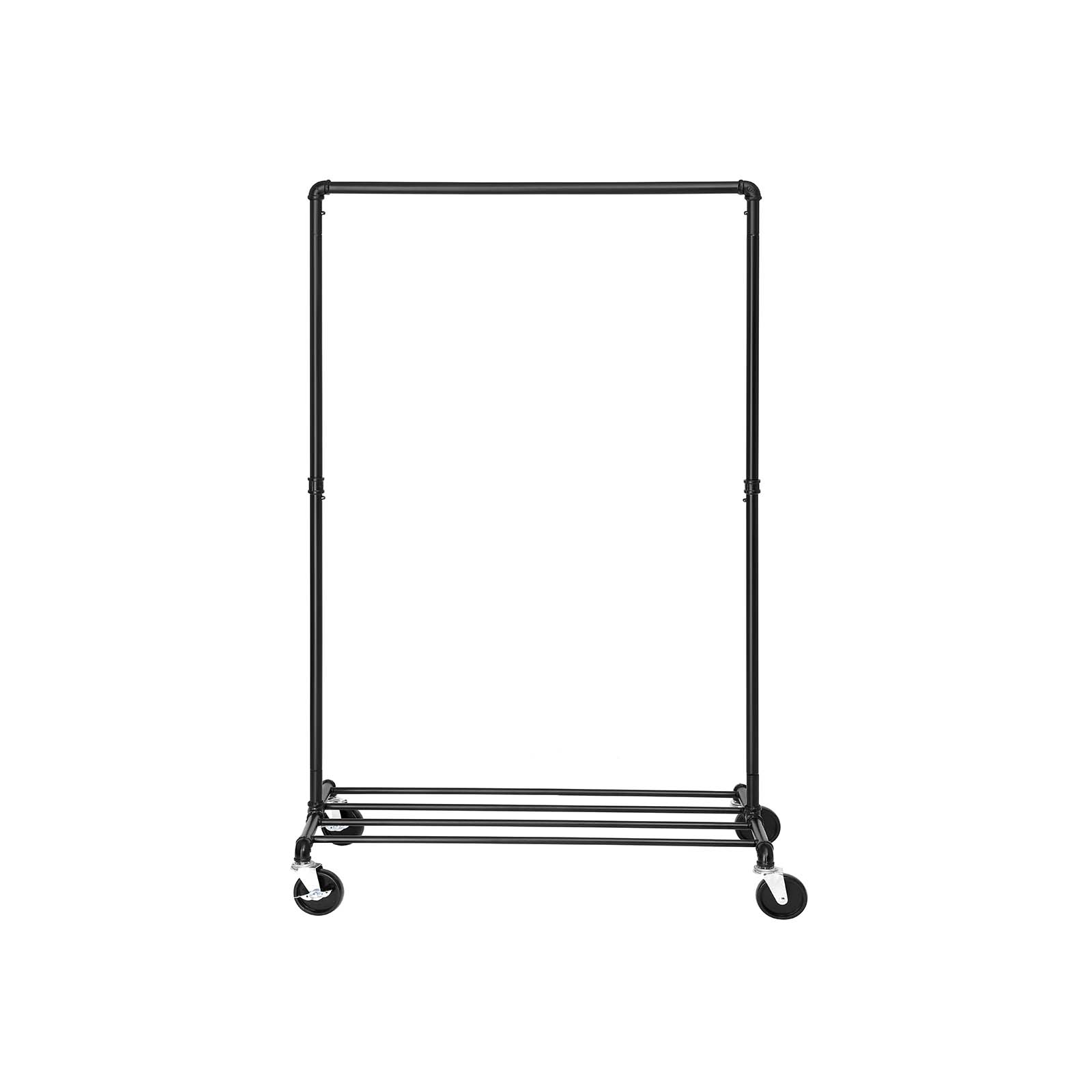 Riidestange ratastel, 100 x 163 x 49 cm, metall, must, kandevõime kuni 90 kg
