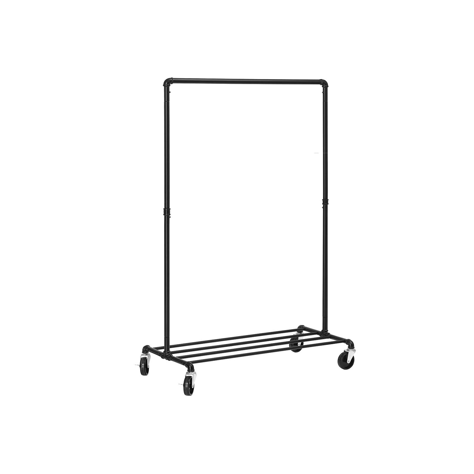Drēbju statīvs uz riteņiem, 100 x 163 x 49 cm, metāla, melns, līdz 90 kg - Image 2