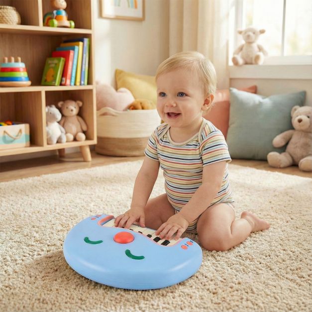 13 klavišų vaikų skaitmeninis pianinas mėlyna-rožinė - Image 2