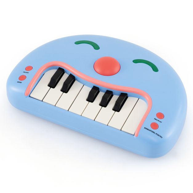 13 klavišų vaikų skaitmeninis pianinas mėlyna-rožinė - Image 4