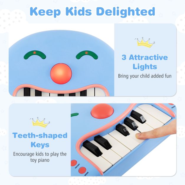 13 klavišų vaikų skaitmeninis pianinas mėlyna-rožinė - Image 7