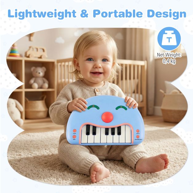 13 klavišų vaikų skaitmeninis pianinas mėlyna-rožinė - Image 8