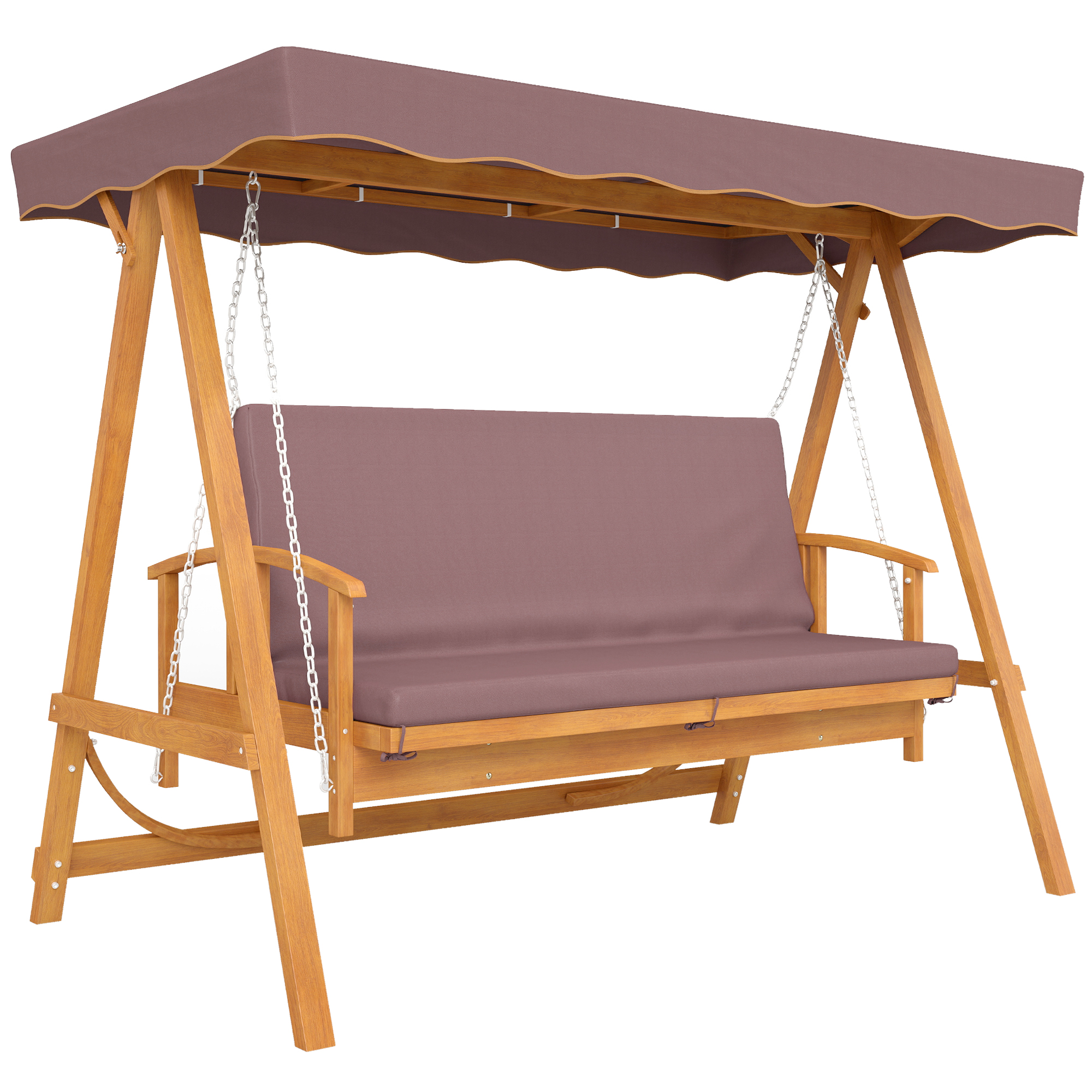 Hollywoodi kiik katusega, pruun, 3 inimesele, 236 x 130 x 181 cm