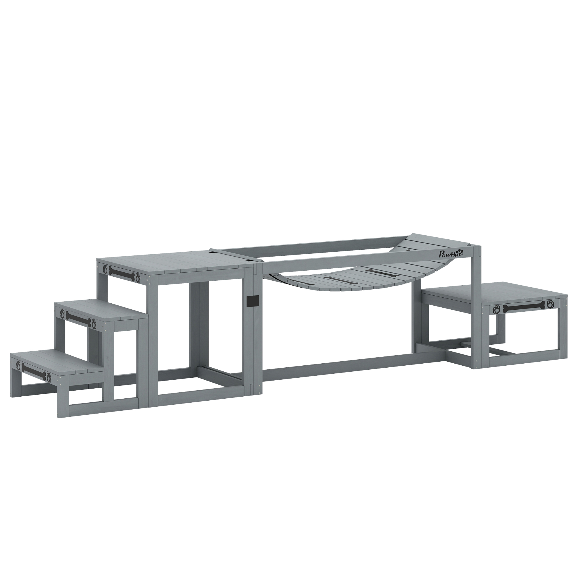 3-osaline koerte agility komplekt, hall, 117 x 50 x 56 cm