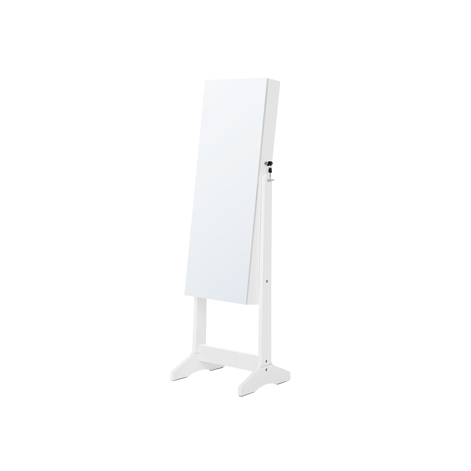 Ehete kapp täispika peegliga, põrandale toetuv, valge, MDF, 41,2 x 36,5 x 152 cm