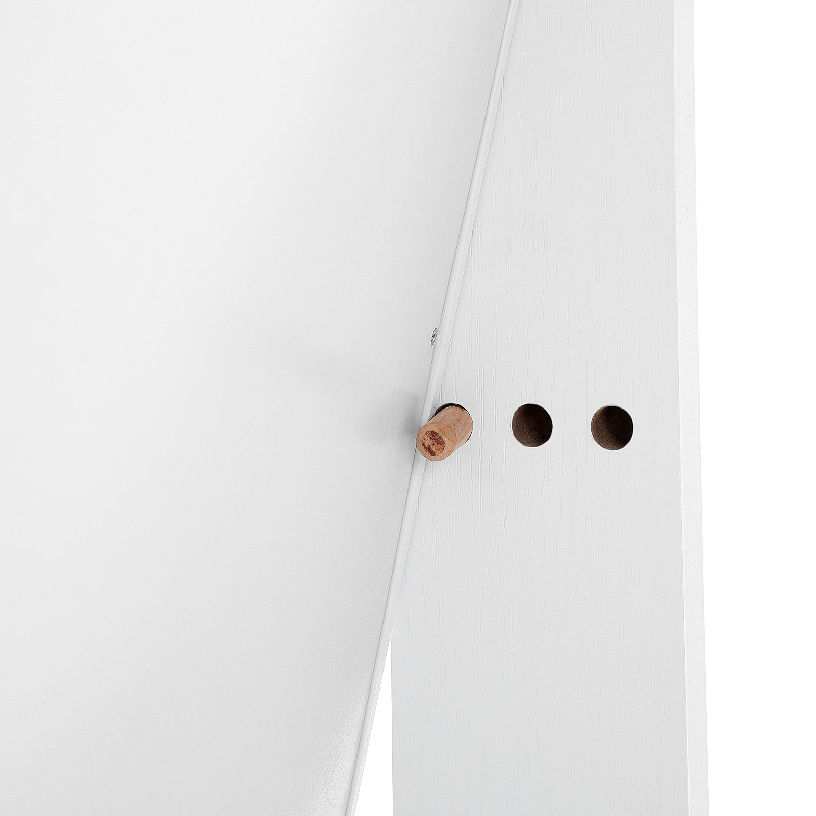 Juvelierizstrādājumu skapis ar pilna auguma spoguli, brīvi stāvošs, balts, MDF, 41,2 x 36,5 x 152 cm - Image 6