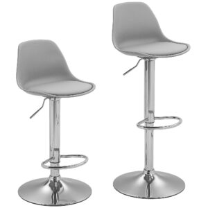 2 tk baaritooli komplekt seljatoega, hall, 42 x 41 x 82-104 cm