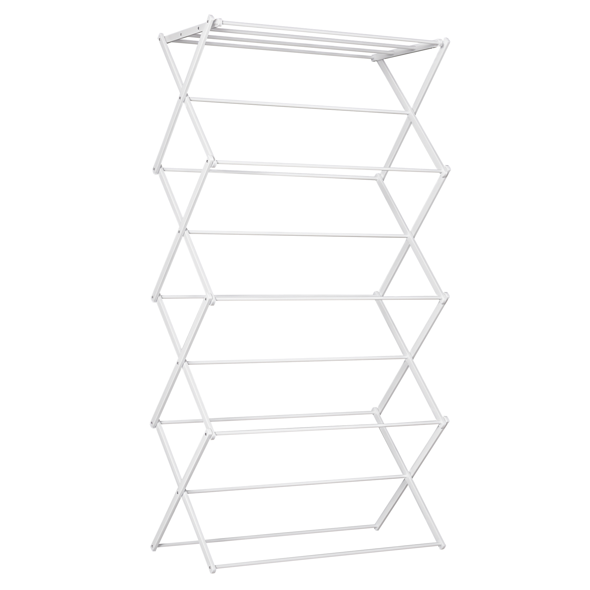 Kokoontaitettava kuivausteline, 8 tasoa, valkoinen, 74 x 35 x 144 cm