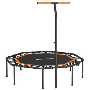 Fitness batutas su reguliuojama rankena, juodas / oranžinis, 128 x 120 x 98-126 cm