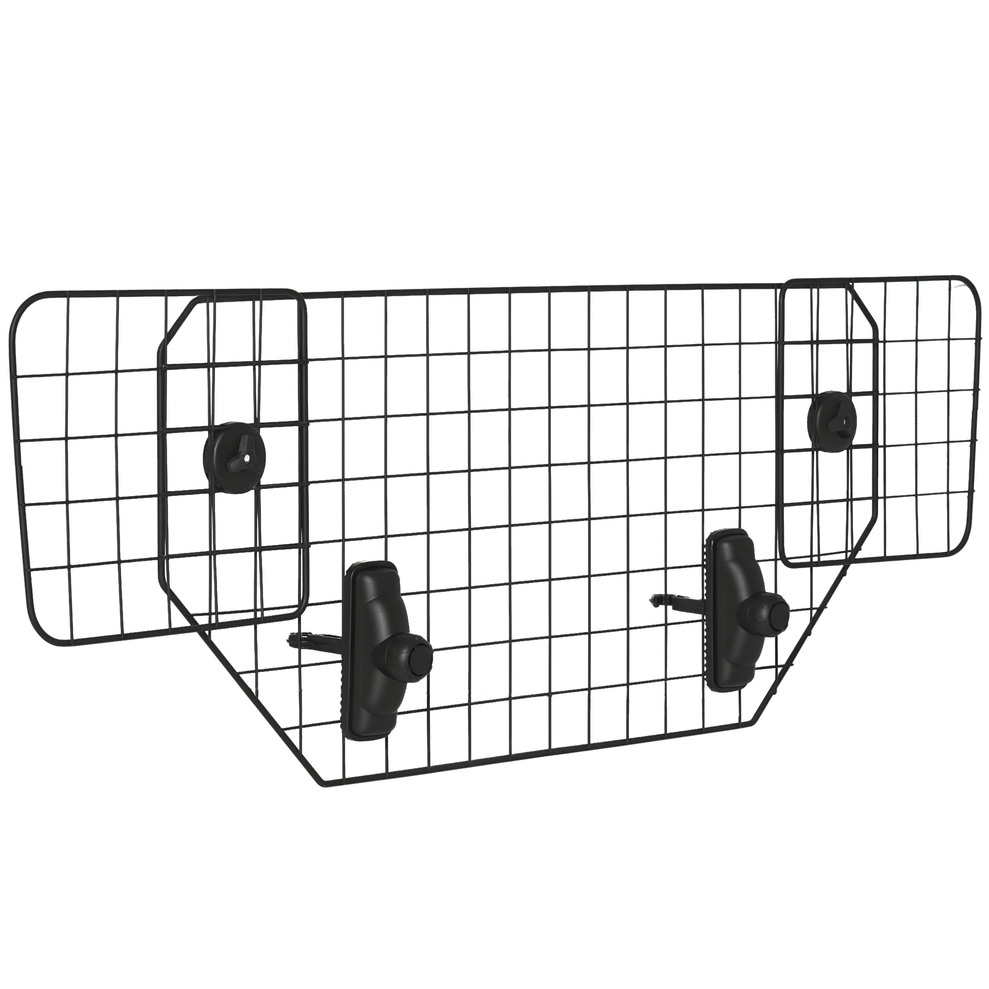 Automobilio bagažinės pertvara šunims, juoda, 90–120 x 40,5 cm, metalas