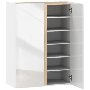 Kingakapp pehmelt sulguvate ustega, valge, puidutooni, 70 x 33,5 x 95 cm