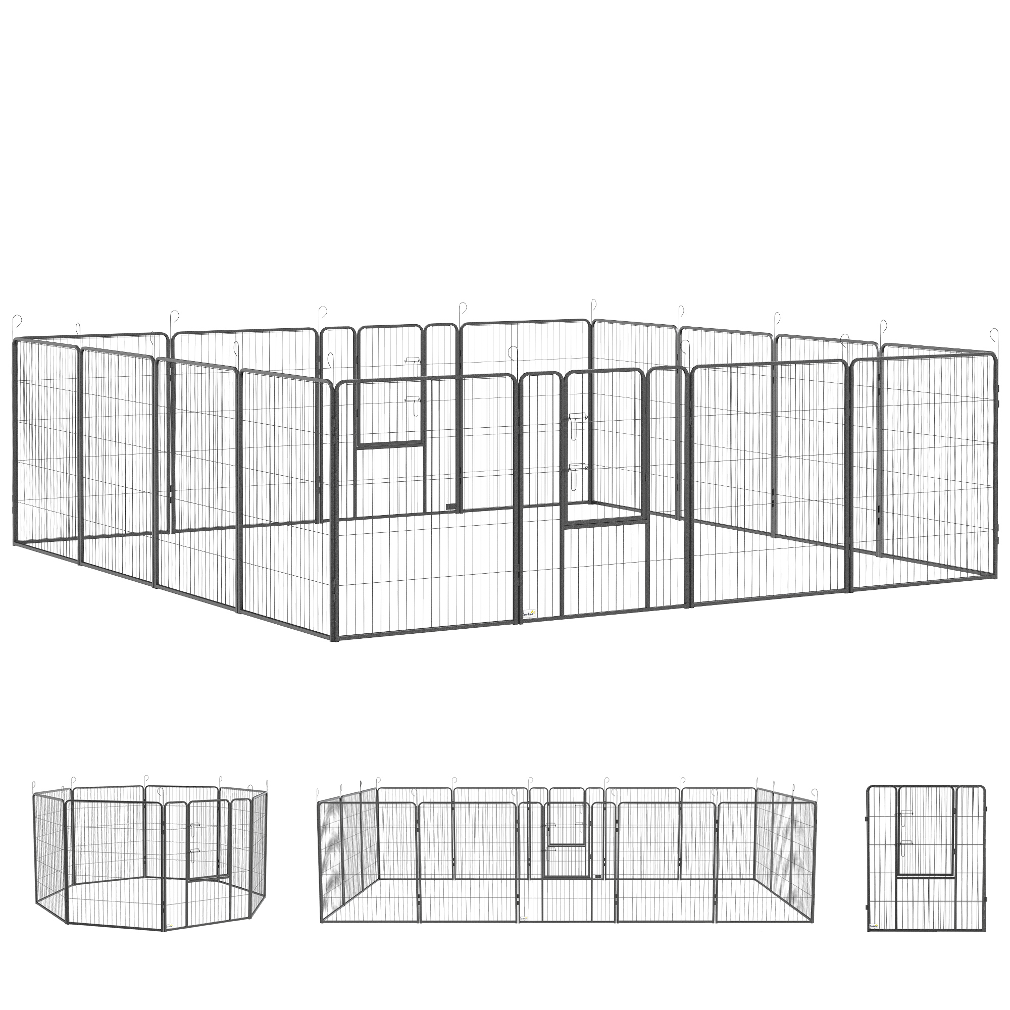 Kutsikate aedik, moodulkonstruktsioon, 16 elementi, 2 ust, hall, teras, 320 x 320 x 100 cm