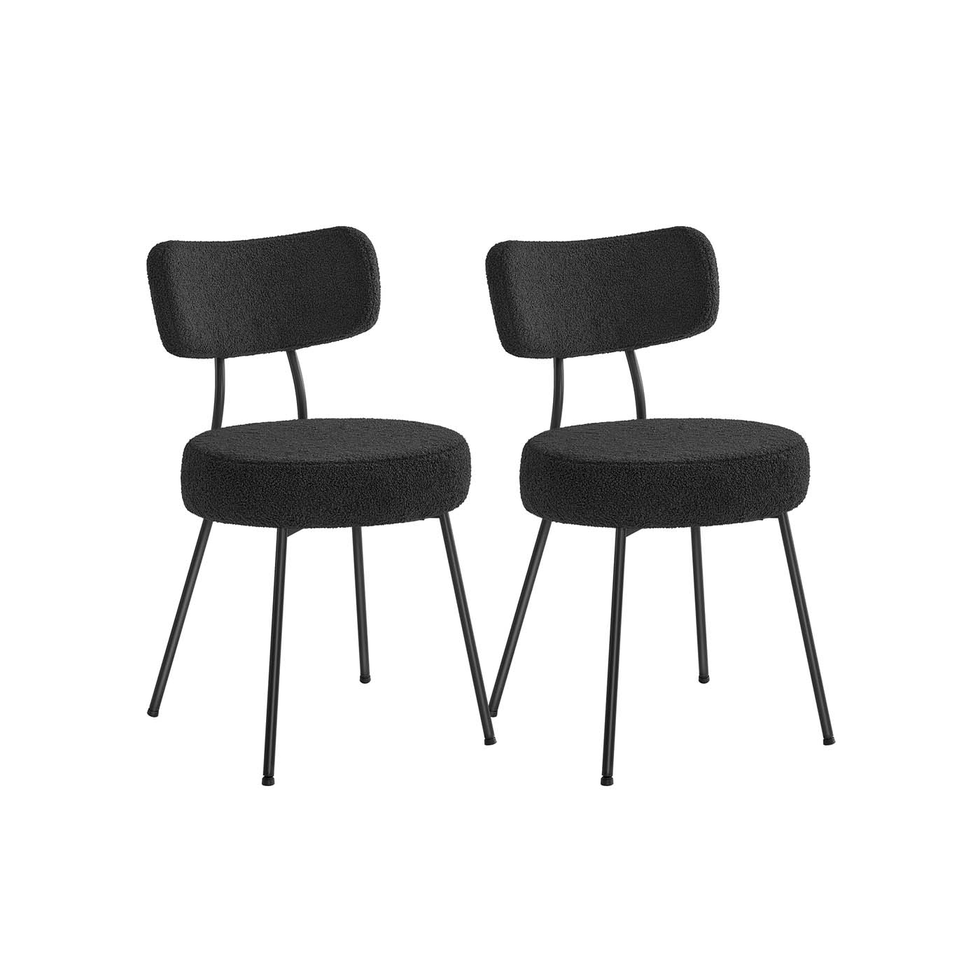 Söögitoolide komplekt, 2 tk, terasraam, fliispind, must