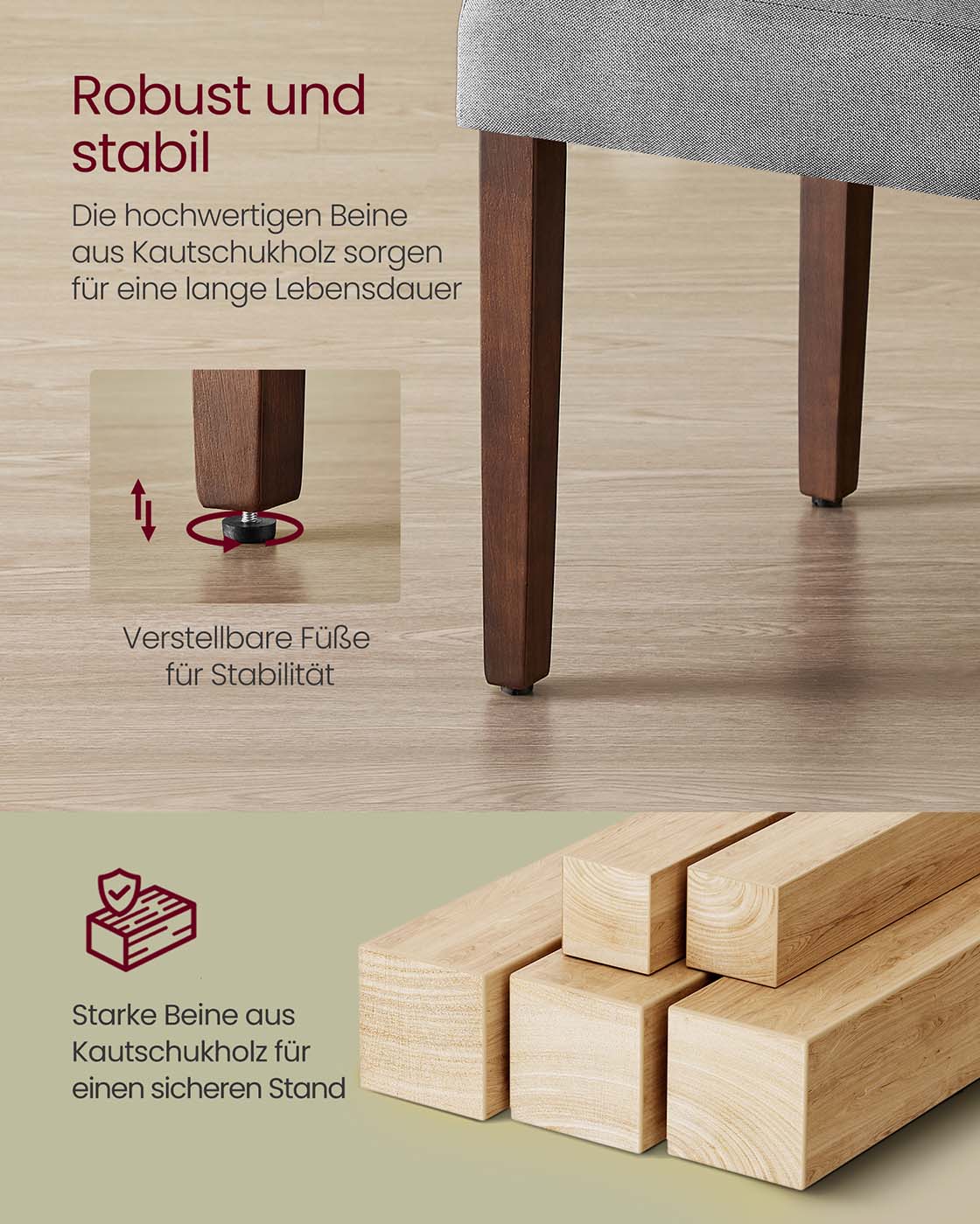 Ruokatuolit, 2 kpl, korkea selkänoja ja paksu istuinpehmusteella, kyyhkynharmaa - Image 5
