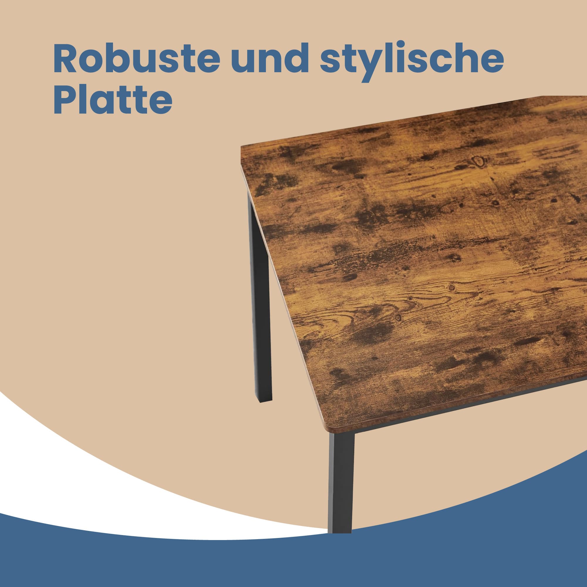 Virtuves galda komplekts ar 2 soliem, 110 x 70 x 75 cm, tērauds, brūni melns - Image 3
