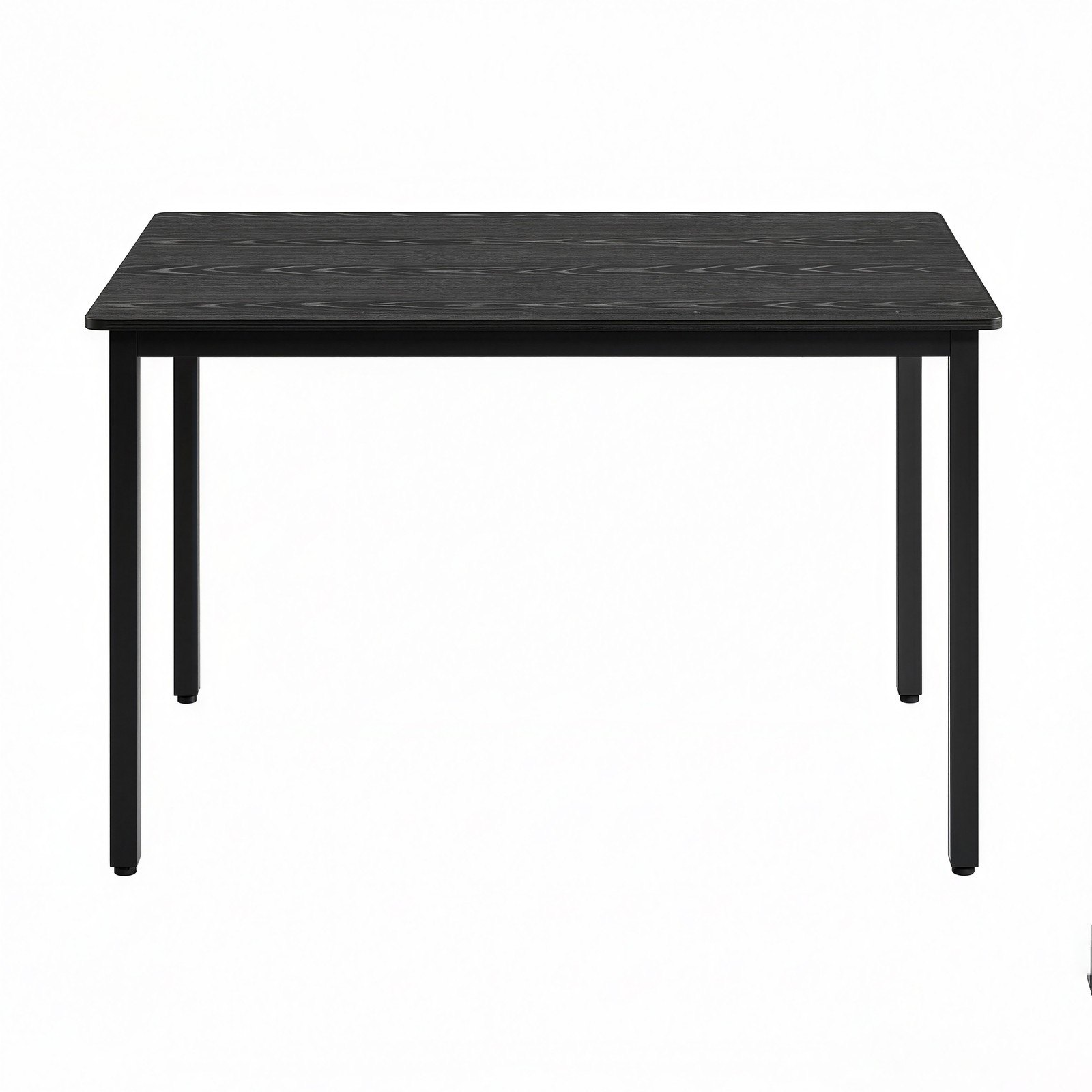 Söögilaud 4 inimesele, 80 x 80 x 75 cm, puitlaastplaat ja teras, must