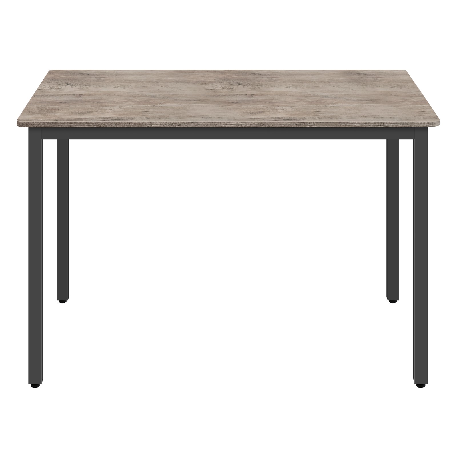 Söögilaud 4 inimesele, 110 x 70 x 77 cm, puitlaastplaat ja teras, greige-must