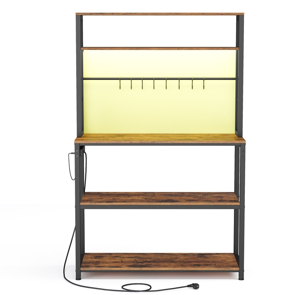 Köögiriiul LED-valgustuse ja reguleeritavate riiulitega, 40 x 80 x 168,4 cm