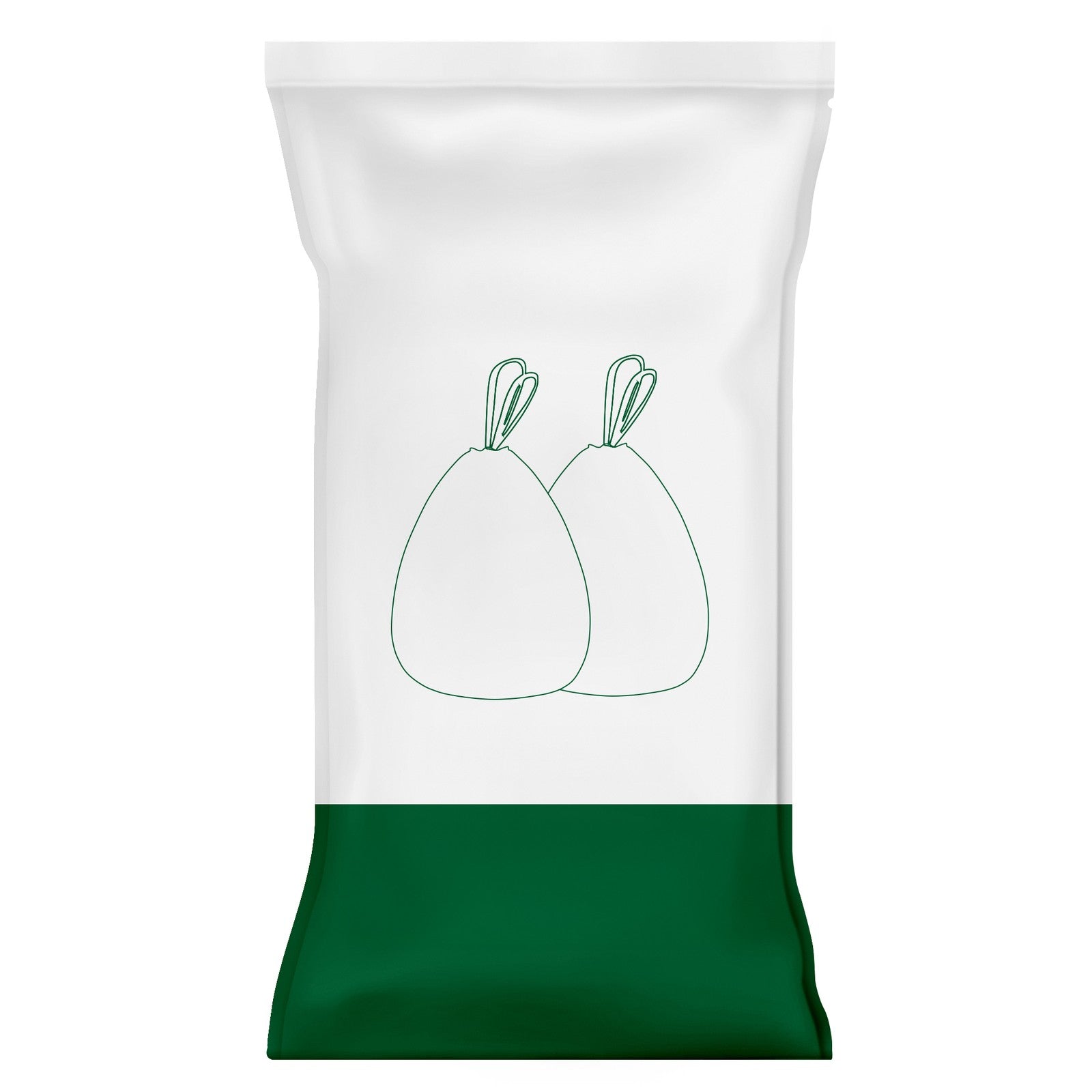 Prügikotid pingutuspaelaga, 30 l, HDPE, valged, 2 rulli, 90 tk, 52 x 74 cm