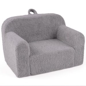 Vaikiškas Putų Sofa su Teddy Fliso Audiniu, Pilkas