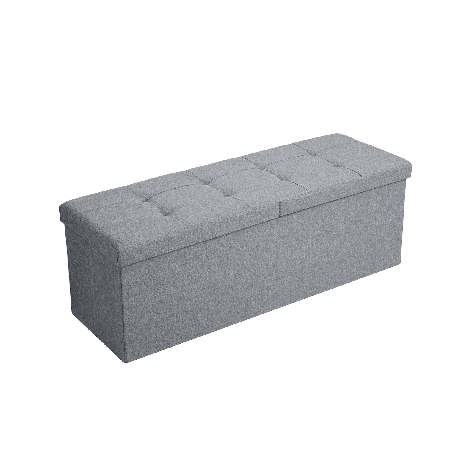 Daiktadėžė-sėdmaišis su pakeliamu dangčiu, 110 x 38 x 38 cm, šviesiai pilka - Image 2
