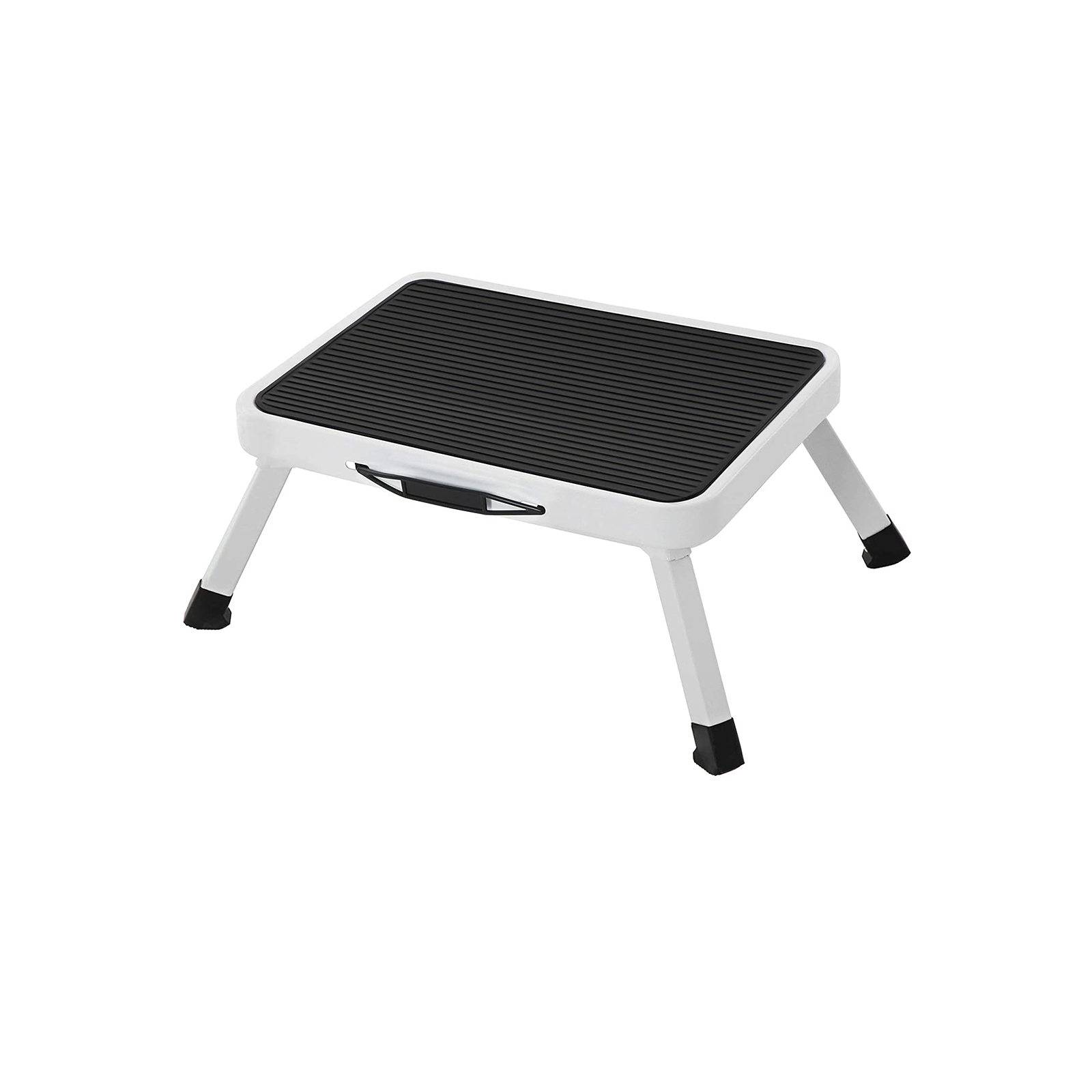 Kokkupandav üheastmeline astepink terasest, valge, 37,5 x 26,5 x 17,5 cm, kuni 150 kg