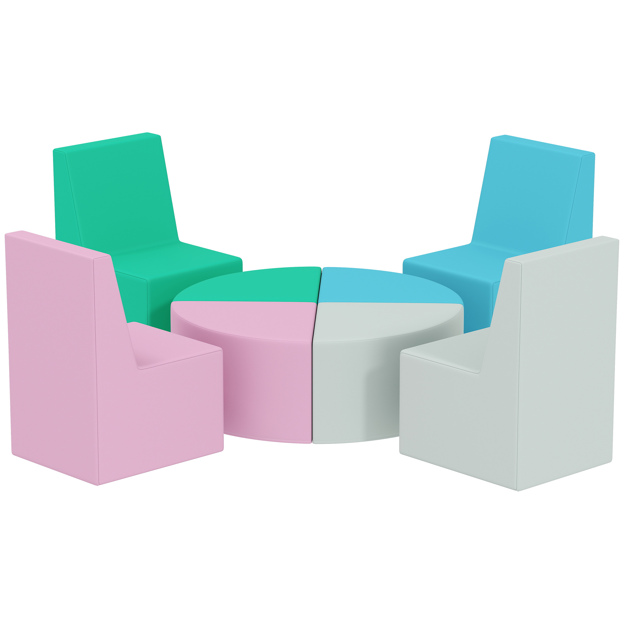 8-osaline vahtplastist ehitusklotside komplekt lastele, mitmevärviline, 150 x 150 x 50 cm