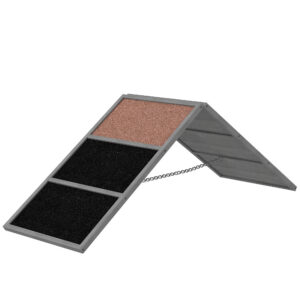 Koerte agility ramp, A-raamiga, libisemisk pind, hall, 173 x 59 x 66 cm