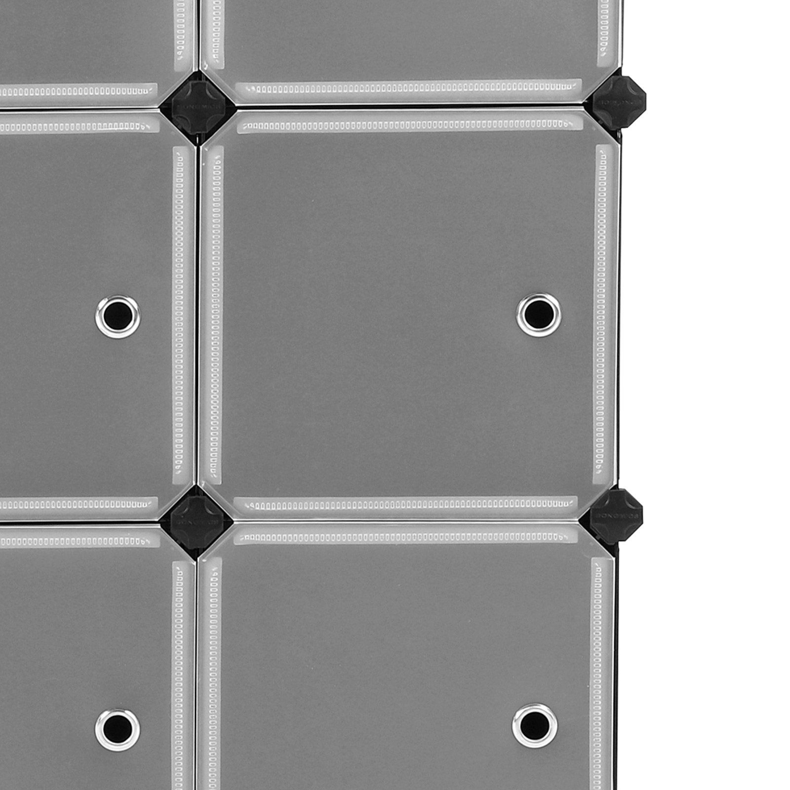 Modulinė plastikinė spinta su 9 kubais, 93 x 31 x 93 cm, juoda ir balta - Image 4