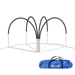 Koera agility komplekt, 4-osaline, 89 x 69 x 99 cm, valge + must
