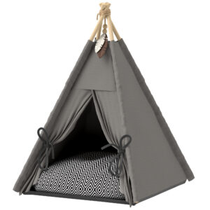 Tipi stiilis lemmiklooma pesa, hall, 60 x 60 x 76 cm
