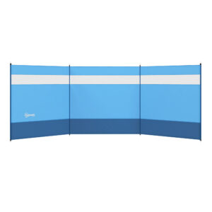 Tuulekaitse aknaga ja kandekotiga, terasvardad, 440 x 140 cm, sinine